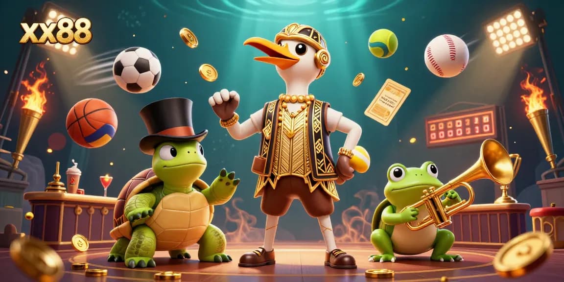 Experience thrilling action at xx88 with vibrant graphics and engaging character designs in an exciting gambling scene.