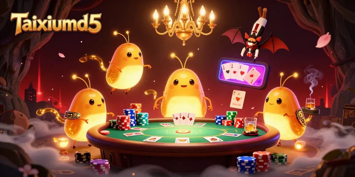 Experience the excitement of Taixiumd5 with luminescent glowworms lighting up a vibrant poker table.
