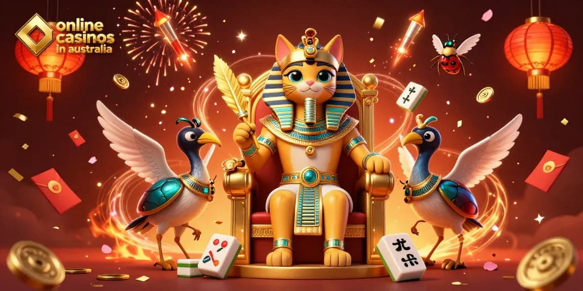 Engage with thrilling online casinos in Australia through vibrant 3D casino-themed illustration.