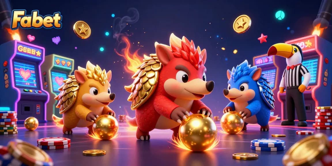 Experience exciting gameplay with Fa bet, showcasing rival pangolins among casino-themed decorations.