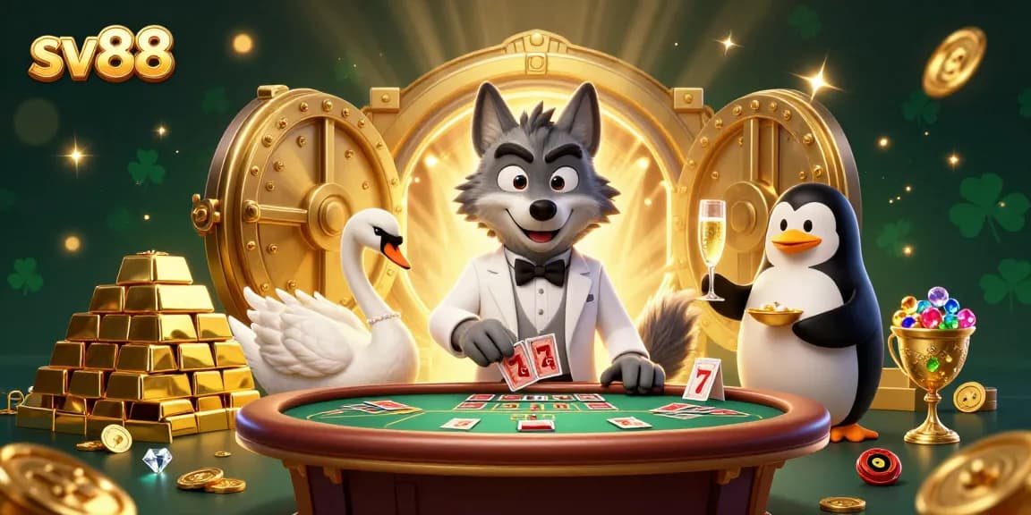 Experience the thrill of sv88 with our vibrant baccarat scene full of treasure and luxury.
