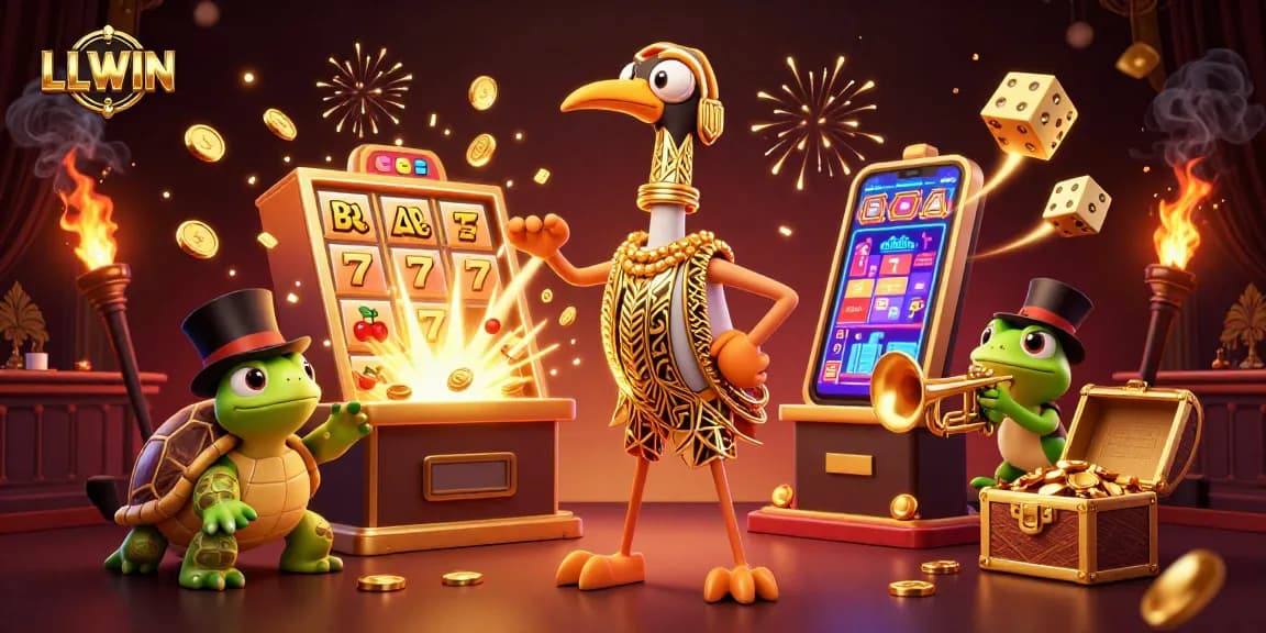 Experience winning at LLWIN with vibrant 3D casino characters and exciting gaming elements.