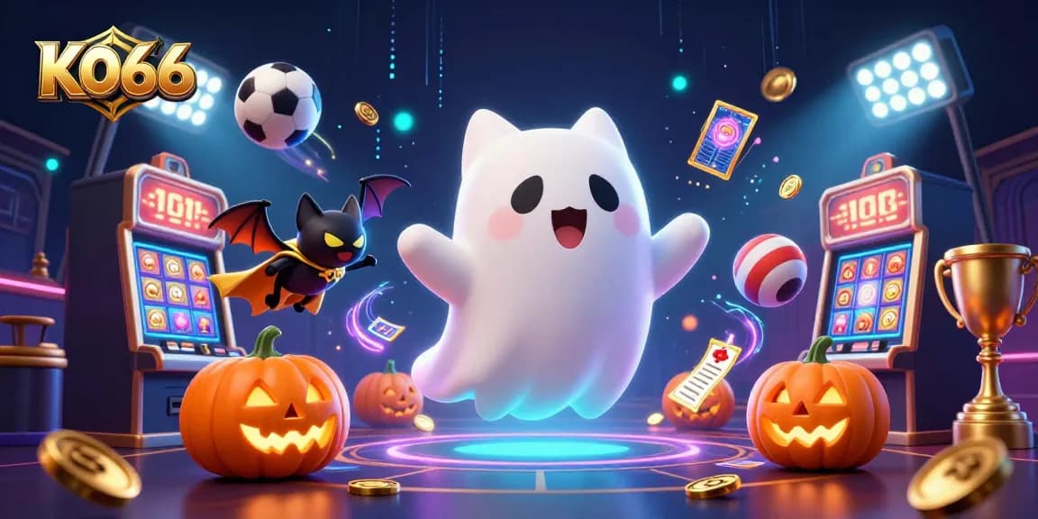 KO66 ghostly cat explores a haunted casino, enhancing the gaming thrill with interactive fun.