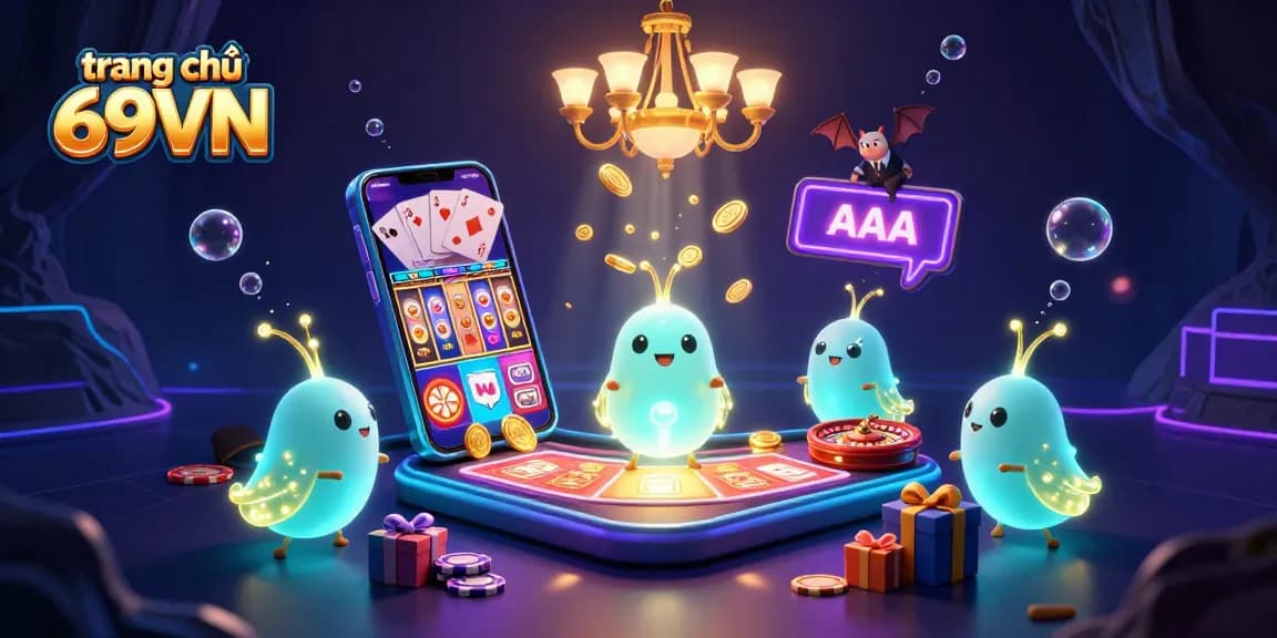 Experience the thrill of winning on trang chủ 69VN with vibrant glowworms and a bat dealer in a casino.