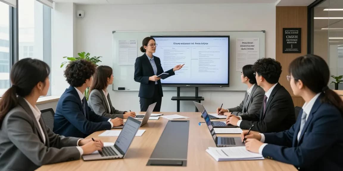 Good legal team discussing case strategies in a professional law office