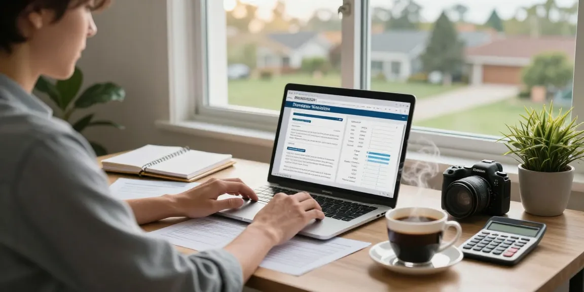 Calculating mortgage payments with a simulador hipoteca in a bright home office