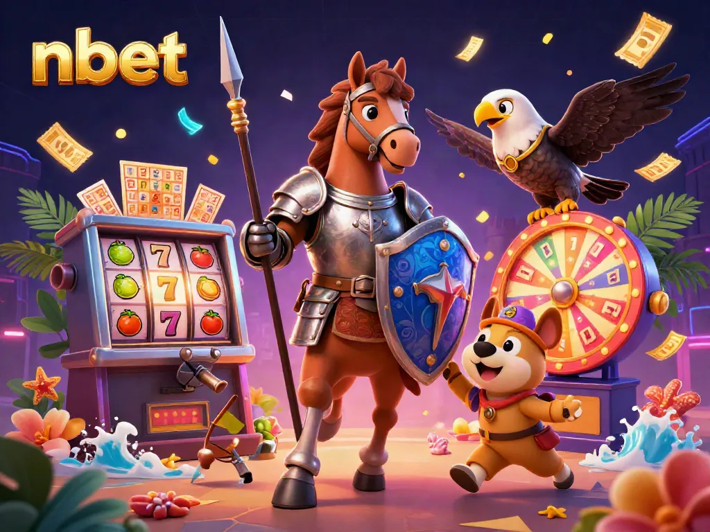 Engage in thrilling slots and jackpots with nbet, featuring a colorful medieval-themed scene.