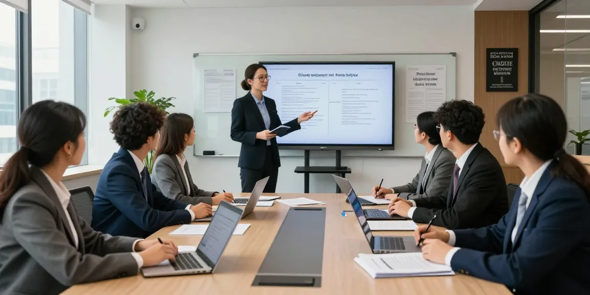 Good legal team discussing case strategies in a professional law office