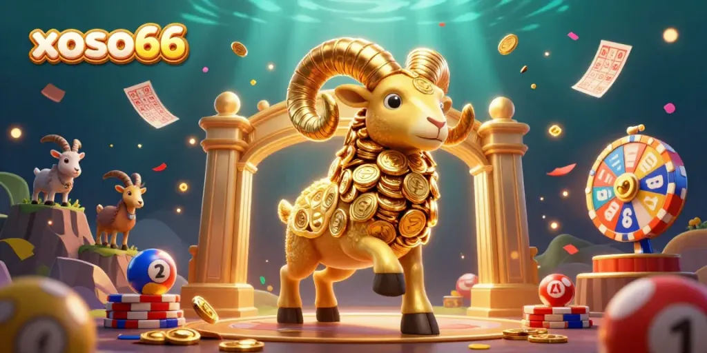 Engage in exciting lottery action with xoso66's vibrant 3D gambling scene showcasing fun gameplay elements.