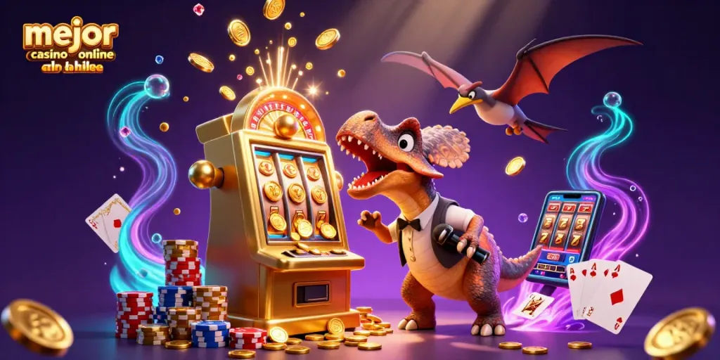 Gana al jugar en el mejor casino online chile mientras el pachycephalosaurus celebra el jackpot.