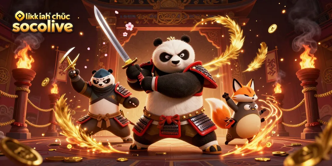Engaging scene showcasing a vibrant battle theme with characters celebrating a link chính thức socolive promotion.