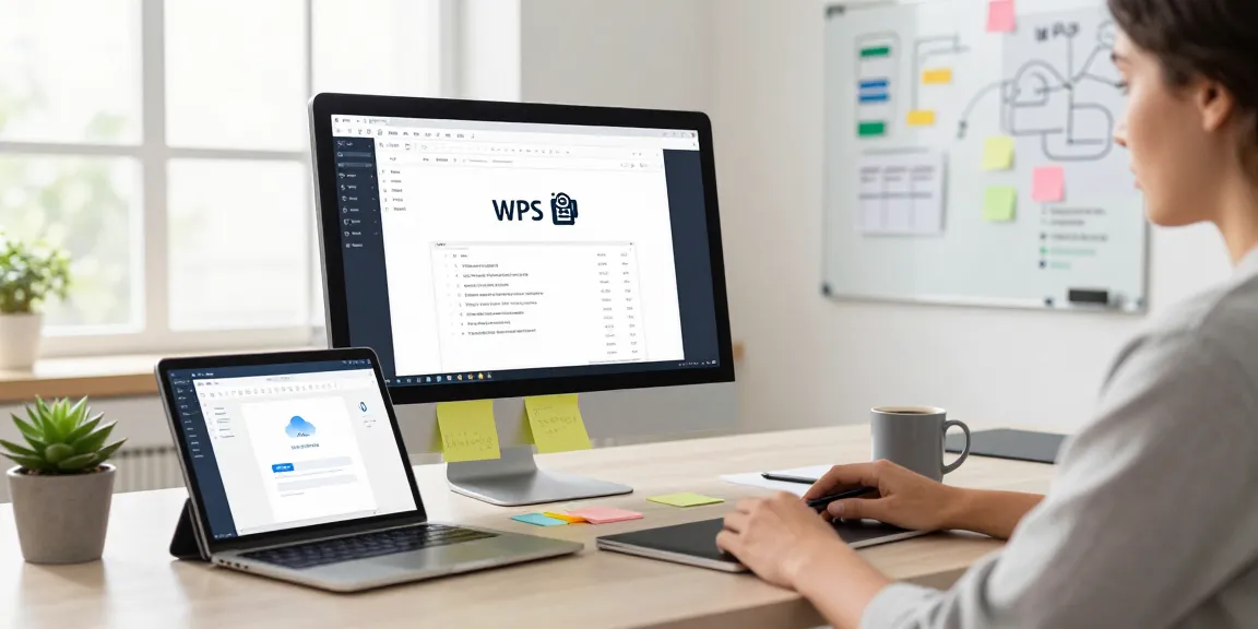 Engaged user utilizing WPS Official Website tools in a modern workspace.