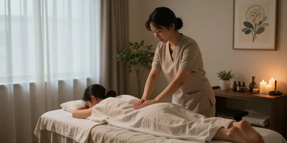 Relaxing massage therapy session featuring 신촌출장마사지 with soothing ambiance and essential oils.