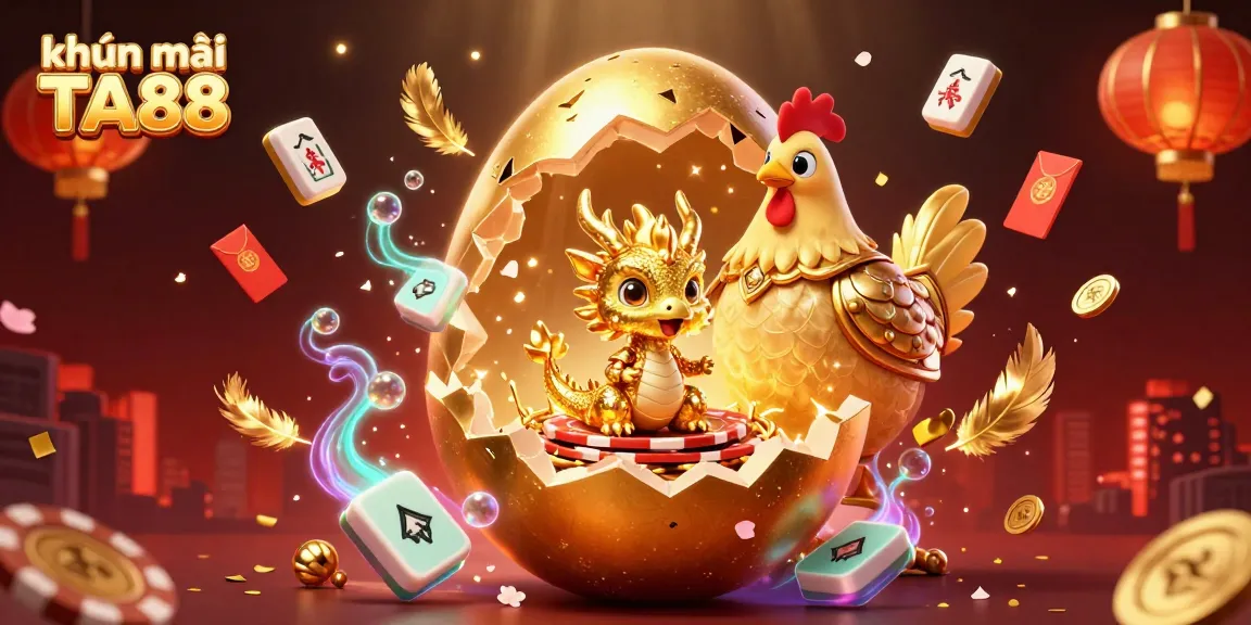 Engage in thrilling khuyến mãi TA88 promotions with captivating golden dragon and poker chips.
