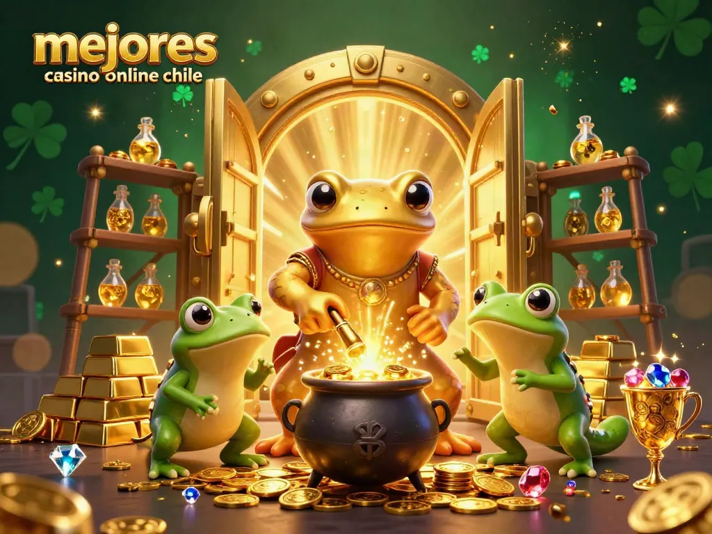 Visualiza los mejores casino online Chile con un dragón dorado y abundancia de oro en la escena